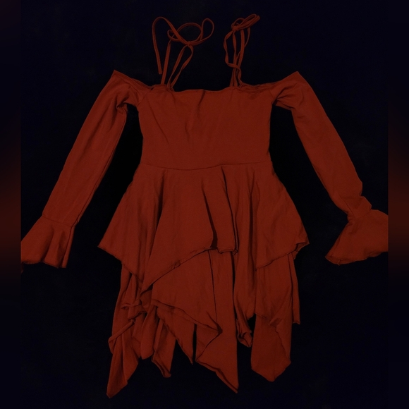 Current Mood Dolls Kill Red Fairy Cold Shoulder Mini Dress - Picture 2 of 4